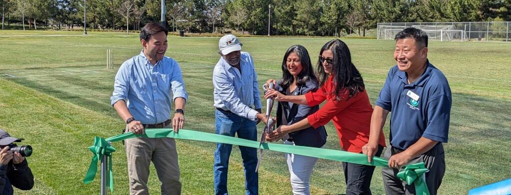 Ribbon-Cutting Ceremony for new Cricket Pitch in Cypress Community Park, Irvine